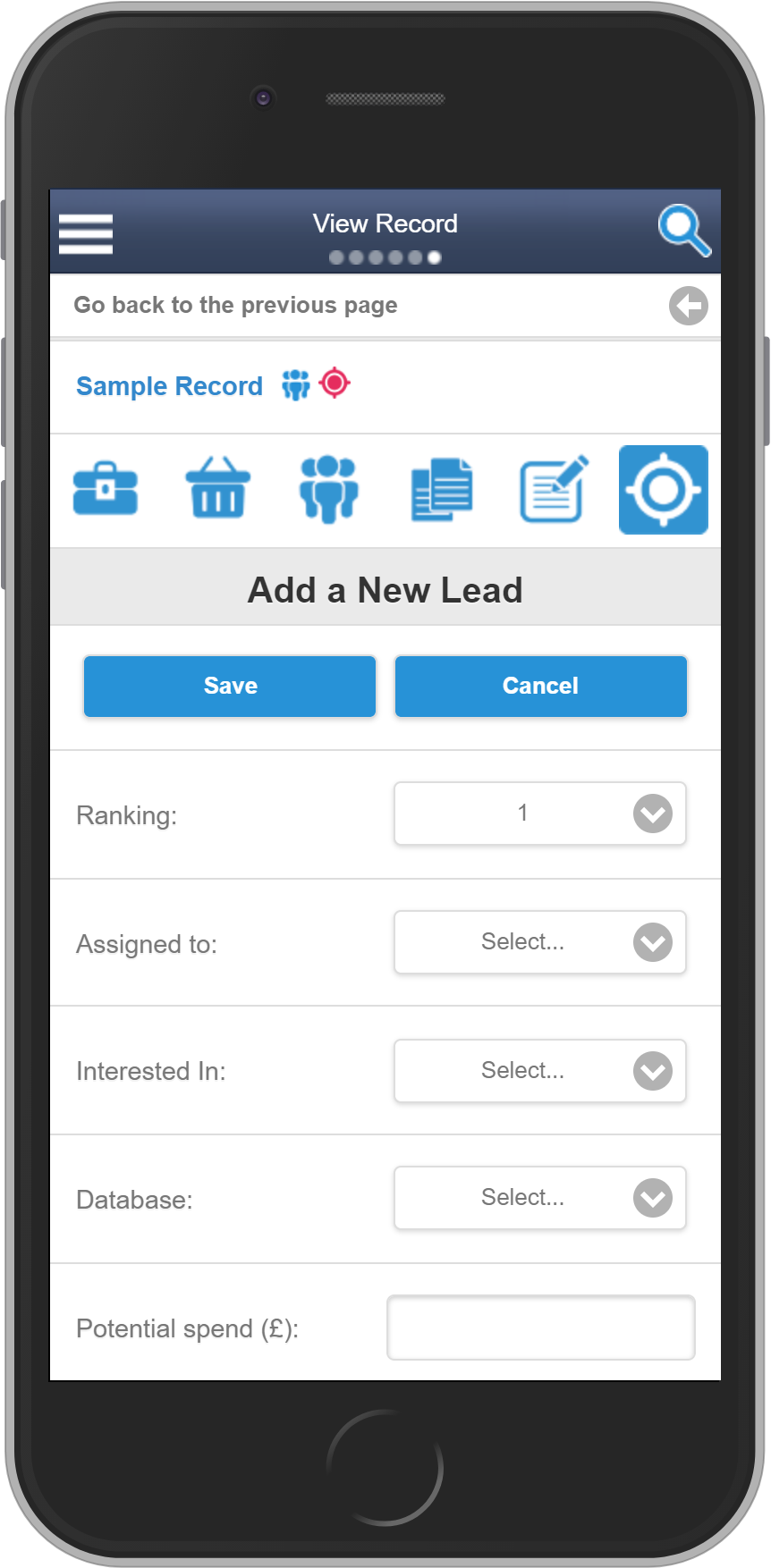 Salestracker Mobile Leads Add New Lead