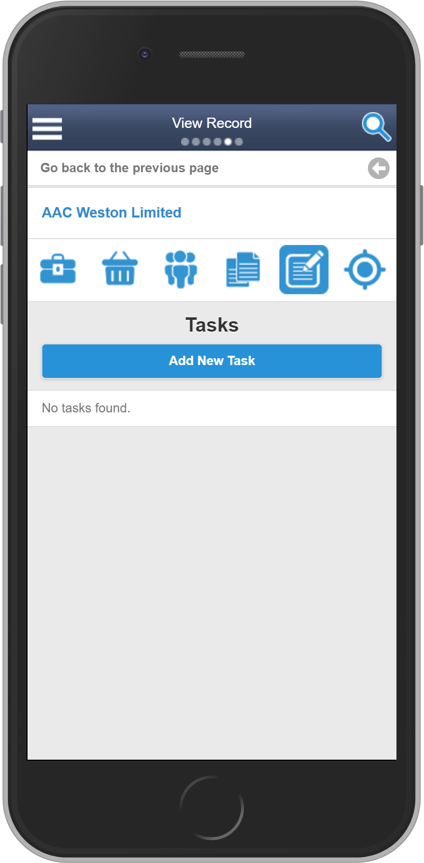 Salestracker Mobile Record View Tasks