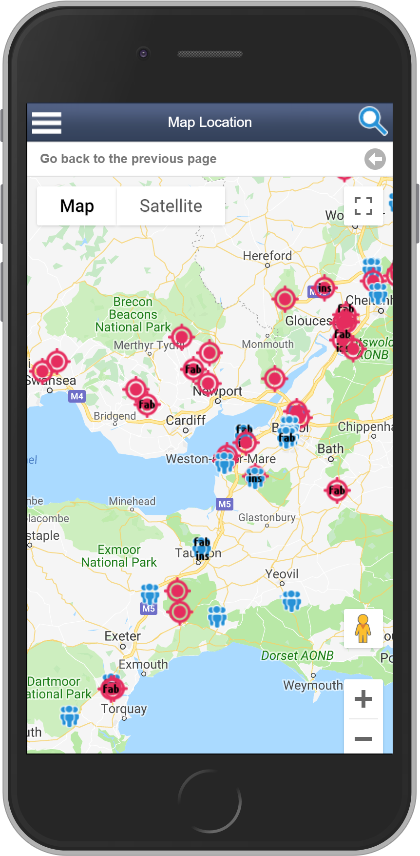 Salestracker Mobile Relationships Map View