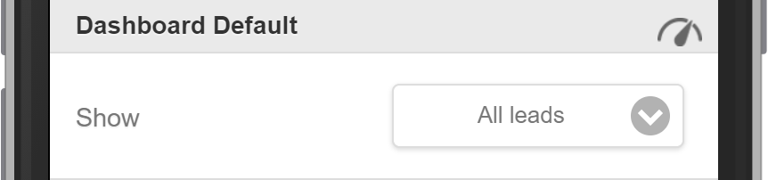 Salestracker Mobile Settings Dashboard Default