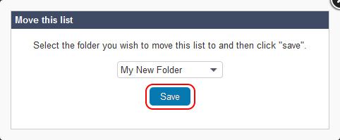 Salestracker - Saved Lists Move List Dialog