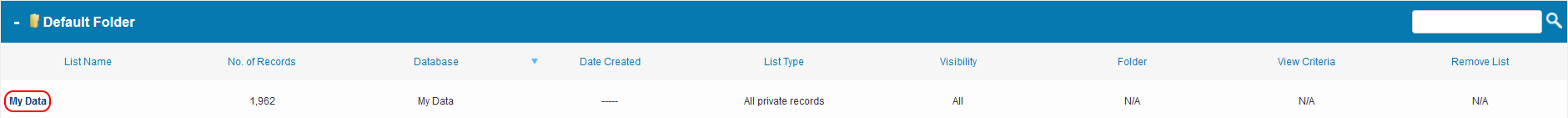 Salestracker - Saved Lists My Data